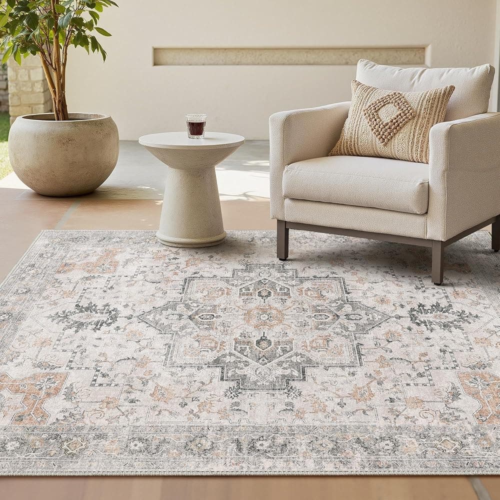 Alfombra de salón vintage Marrón Taupe