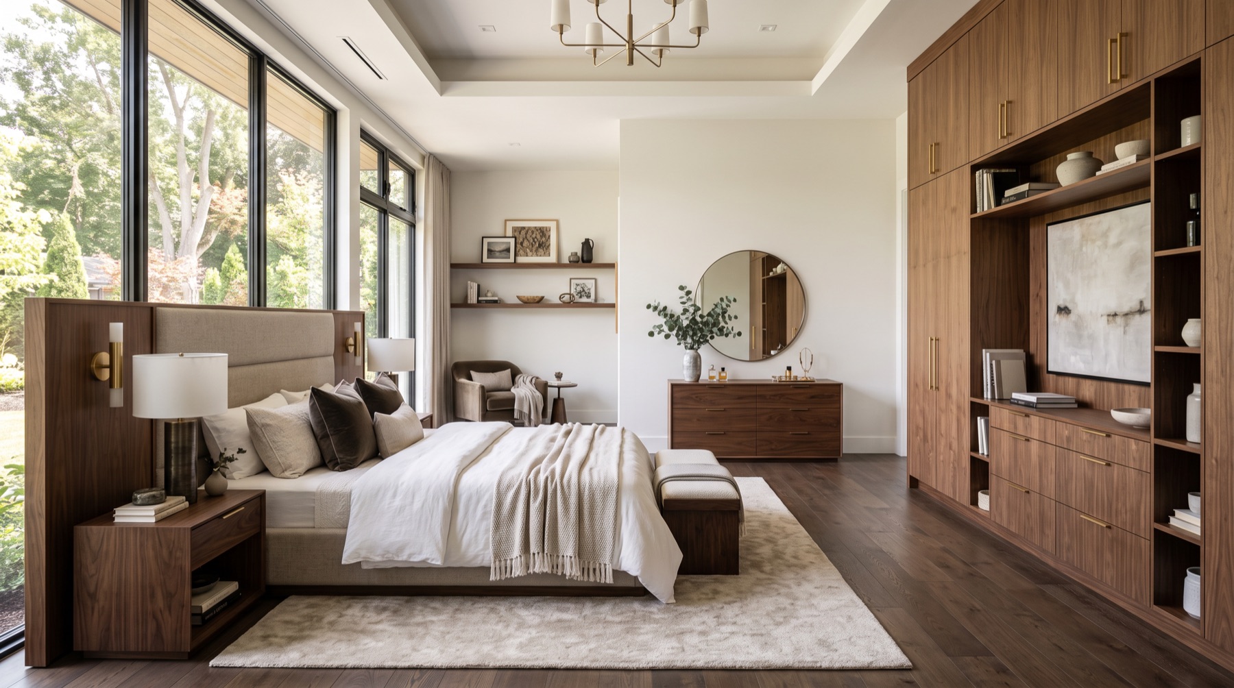 Dormitorio decorado con muebles de madera