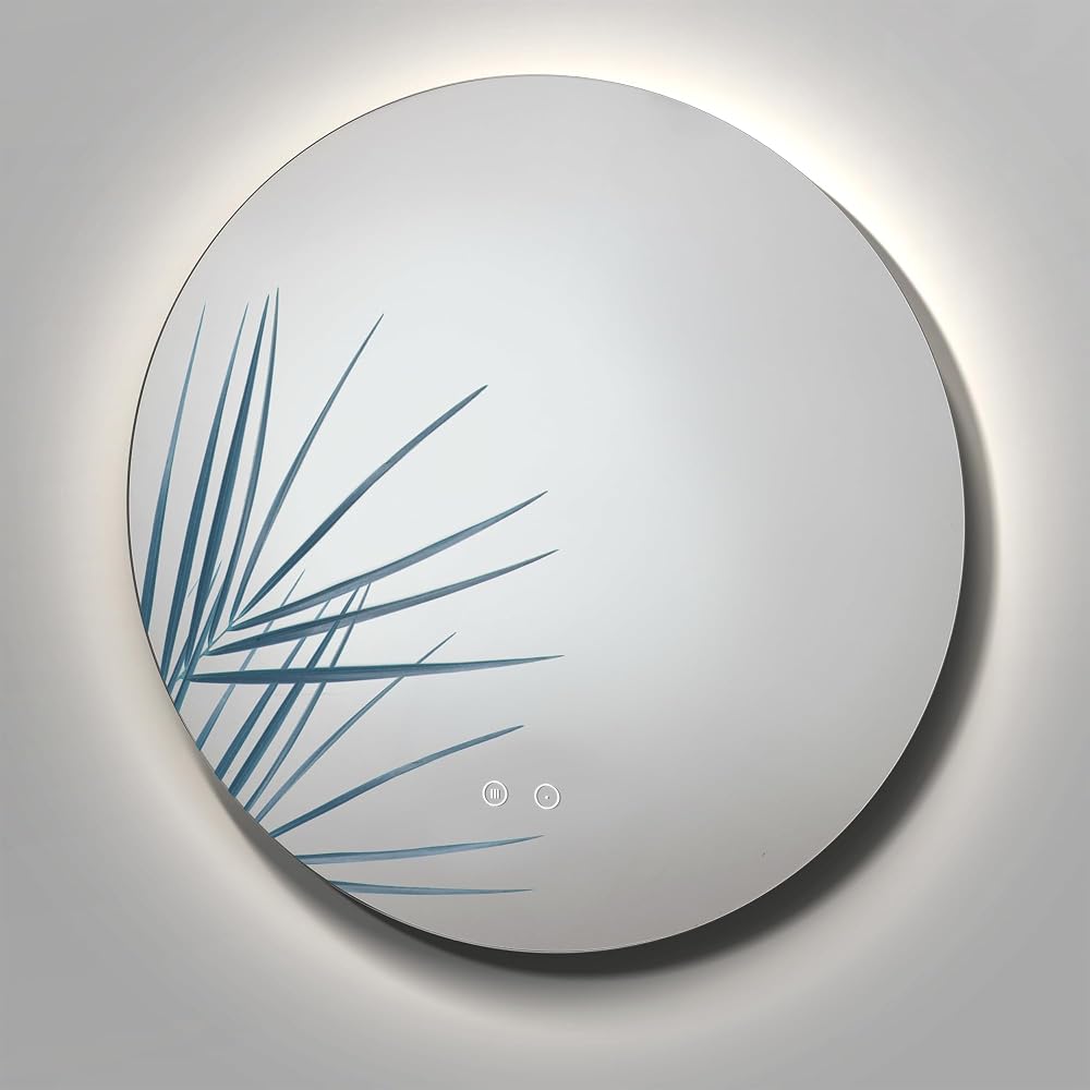 Espejo de baño redondo con luz LED Ø80 cm