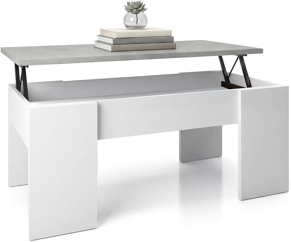Mesa de centro elevable Blanco