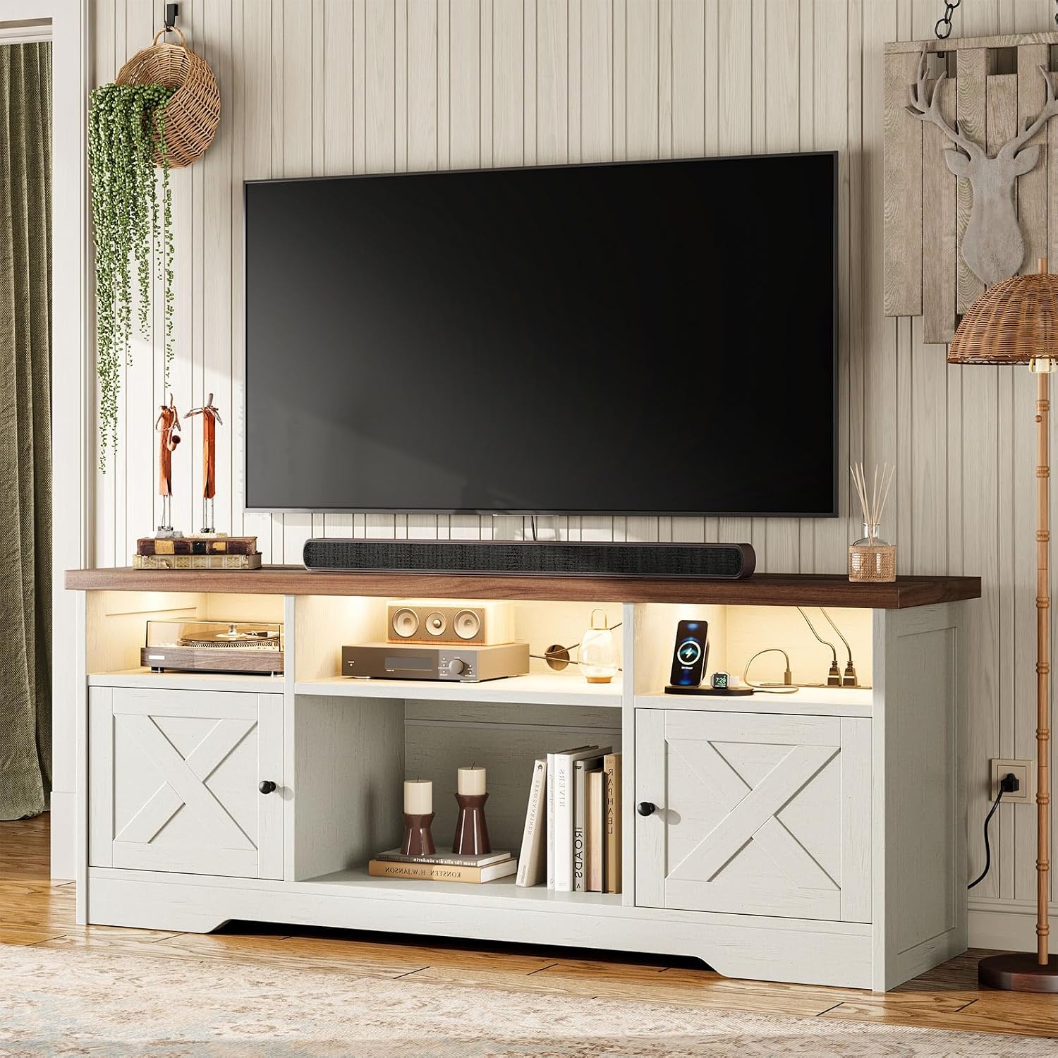 Mueble TV con LED Blanco