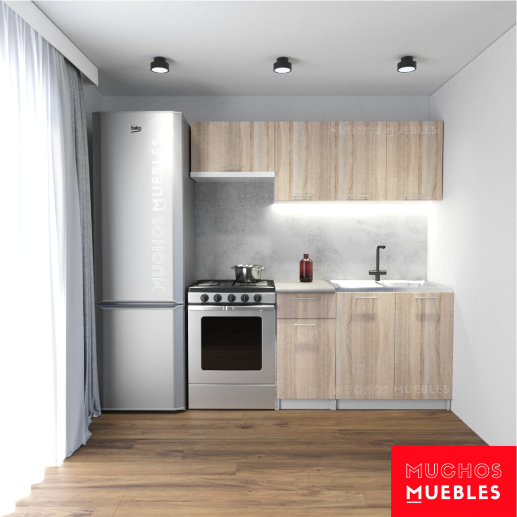 Combinación de cocina modular, 180cm Blanco – MuchosMuebles
