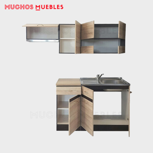 Cocina modular Muchos Muebles Line, 180cm (Roble Sonoma/Wenque)