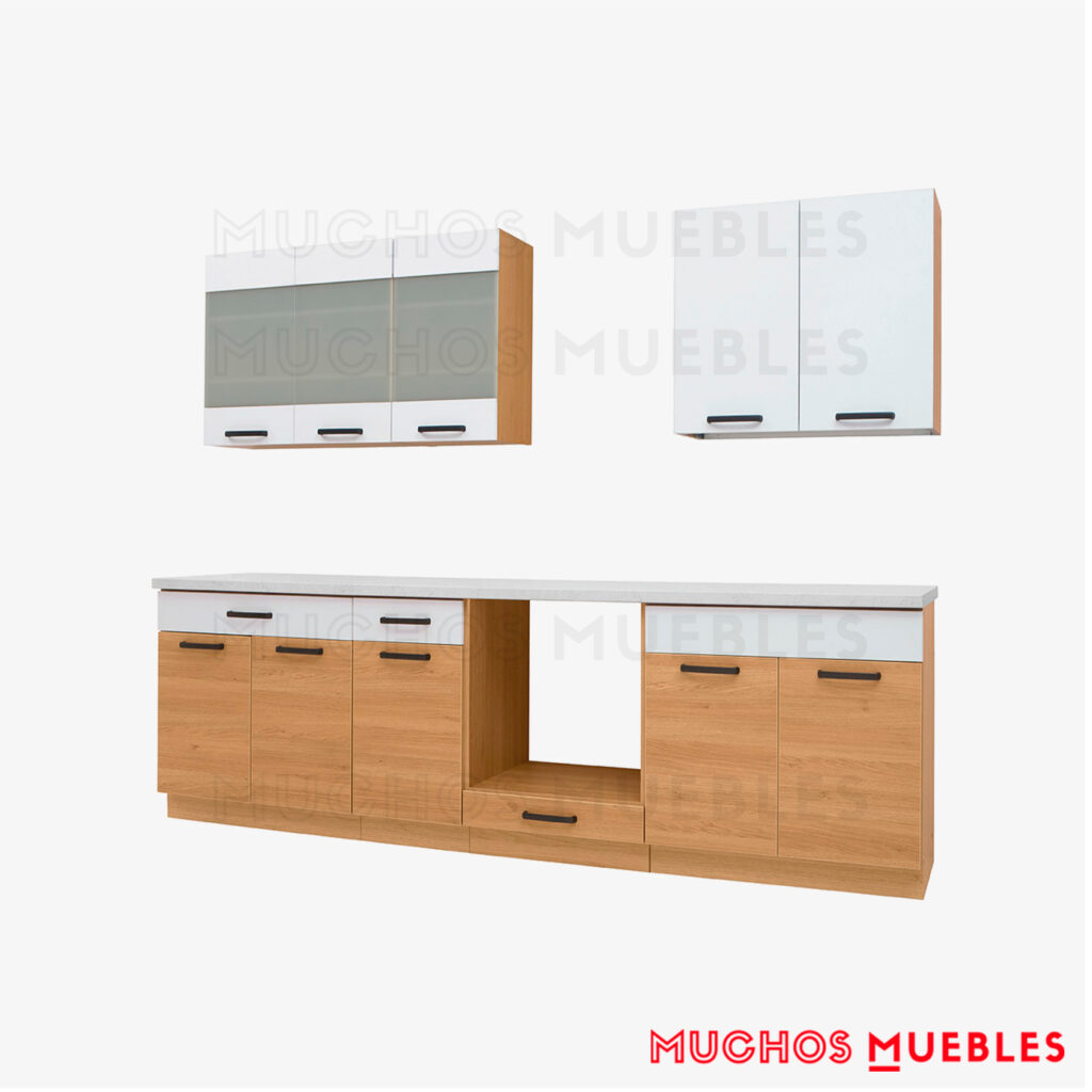 Cocina modular Muchos Muebles Line, 240cm (Roble Sonoma/Wenque